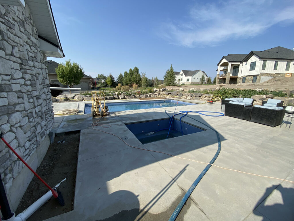 An image of a pool build in progress from a Mastercraft pool builder.
